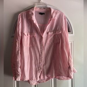 Red/white striped button up